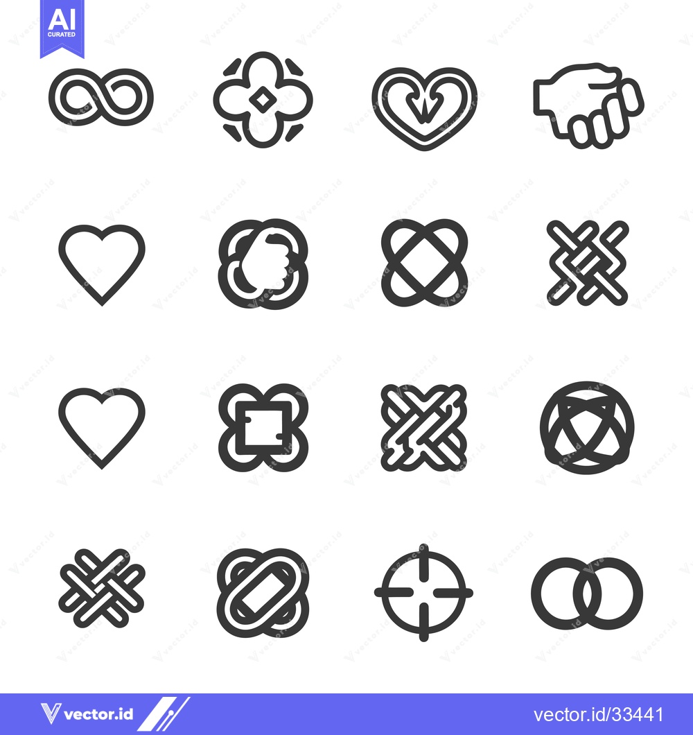 Premium Vector dari Collection of Interlocking Shapes and Symbols