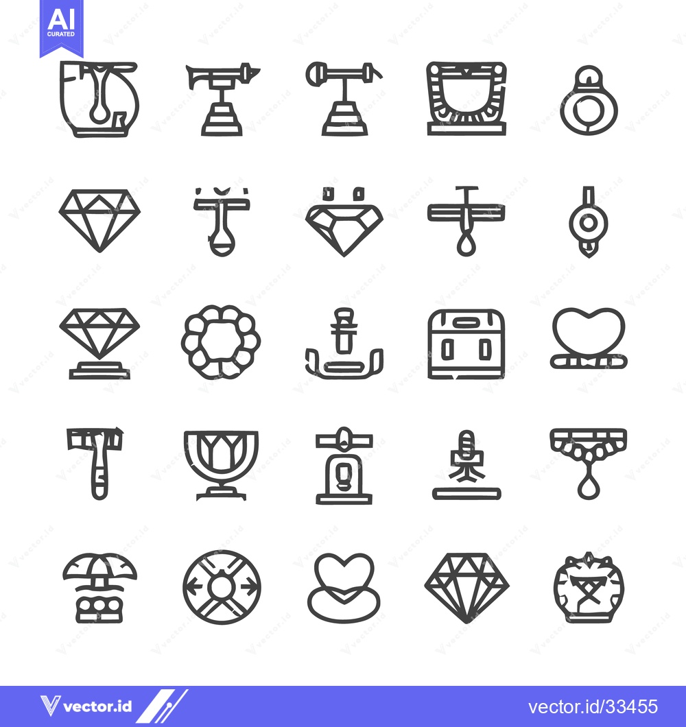 Premium Vector dari Jewelry Icons - A Collection of Elegant Accessories and Gems.