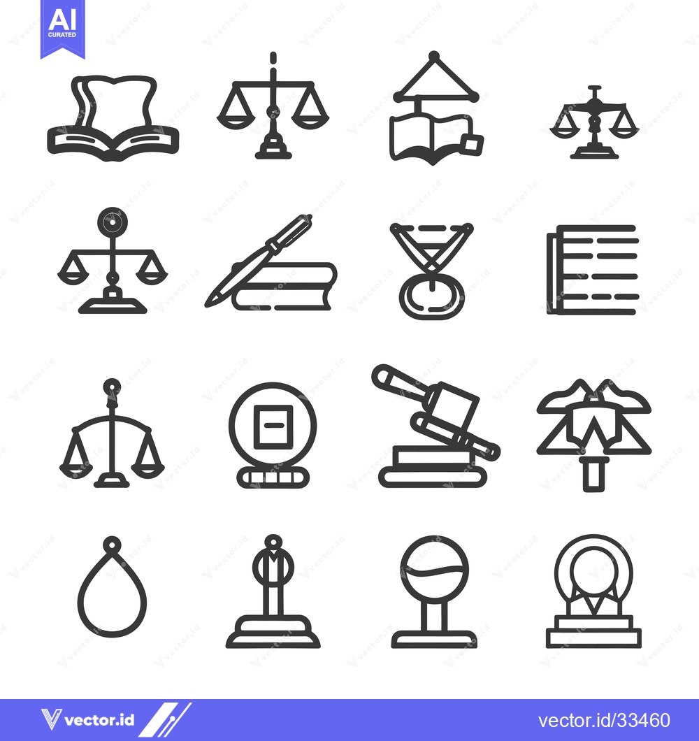 Premium Vector of Collection of Justice, Law, and Judgement Icons