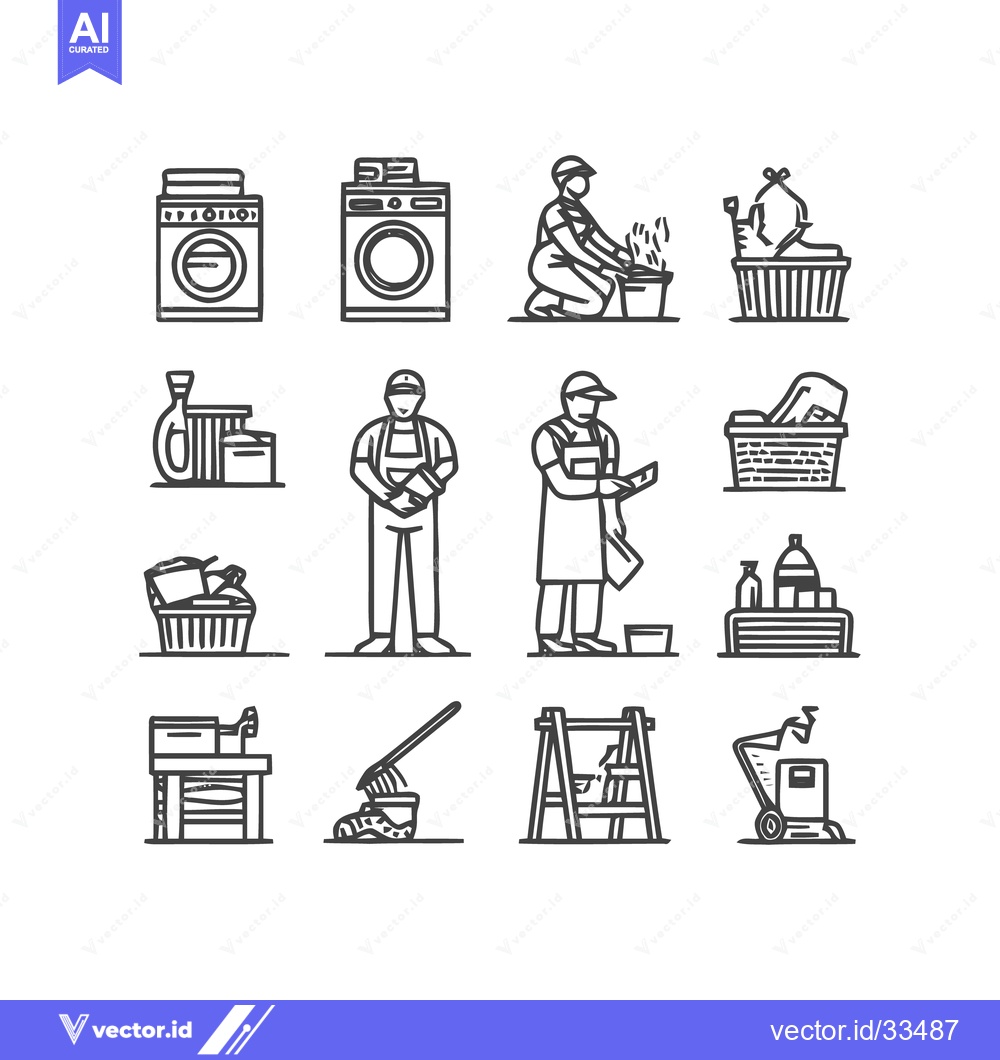 Premium Vector dari Cleaning and Maintenance Icons - A Comprehensive Collection.