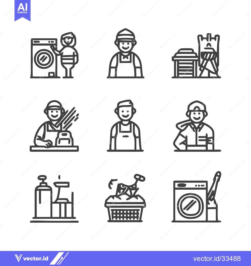 Premium Vector of Cleaning and Maintenance Services - A Comprehensive Collection of Icon