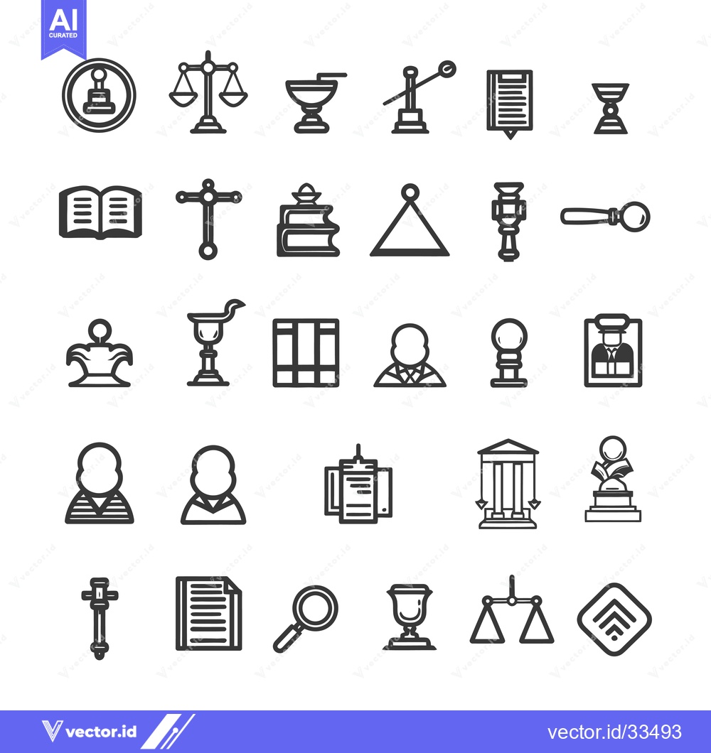 Premium Vector dari Collection of Law and Justice Related Line Icons
