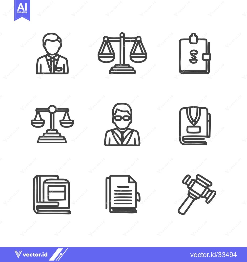 Premium Vector dari Legal Icons - A Comprehensive Collection of Law and Justice Symbols.
