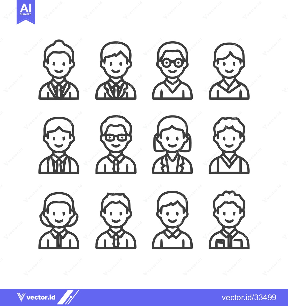 Premium Vector of Diverse Group of People Icons Representing Various Professions and Dem