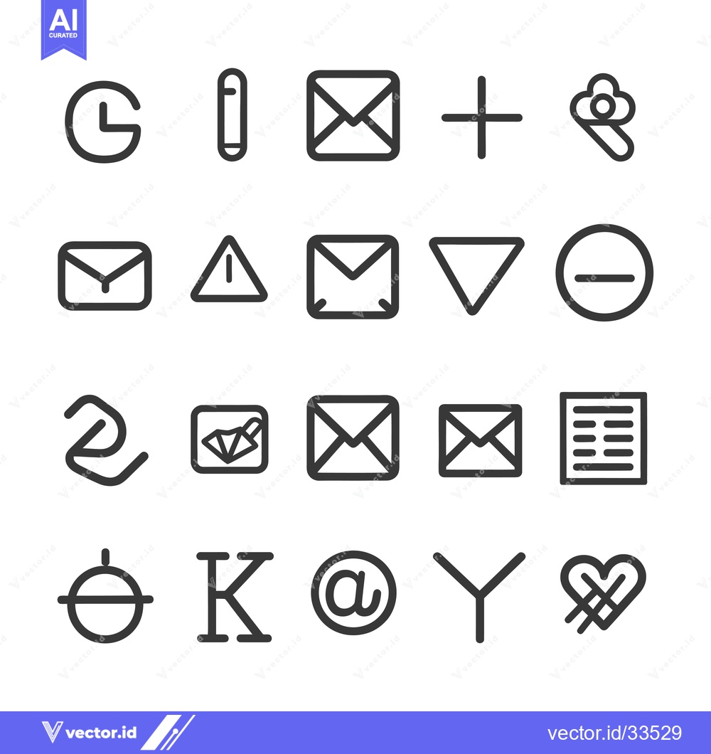 Premium Vector of Collection of Line Art Icons for User Interface Design