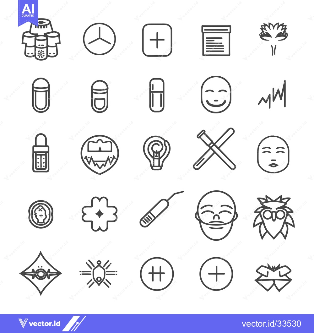 Premium Vector of Collection of Line Art Icons for Various Concepts