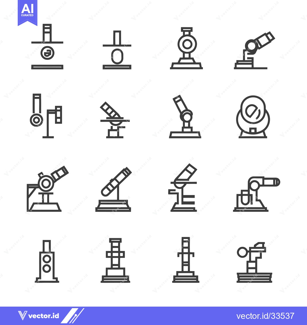 Premium Vector of Collection of Line Art Illustrations Depicting Various Types of Telesc