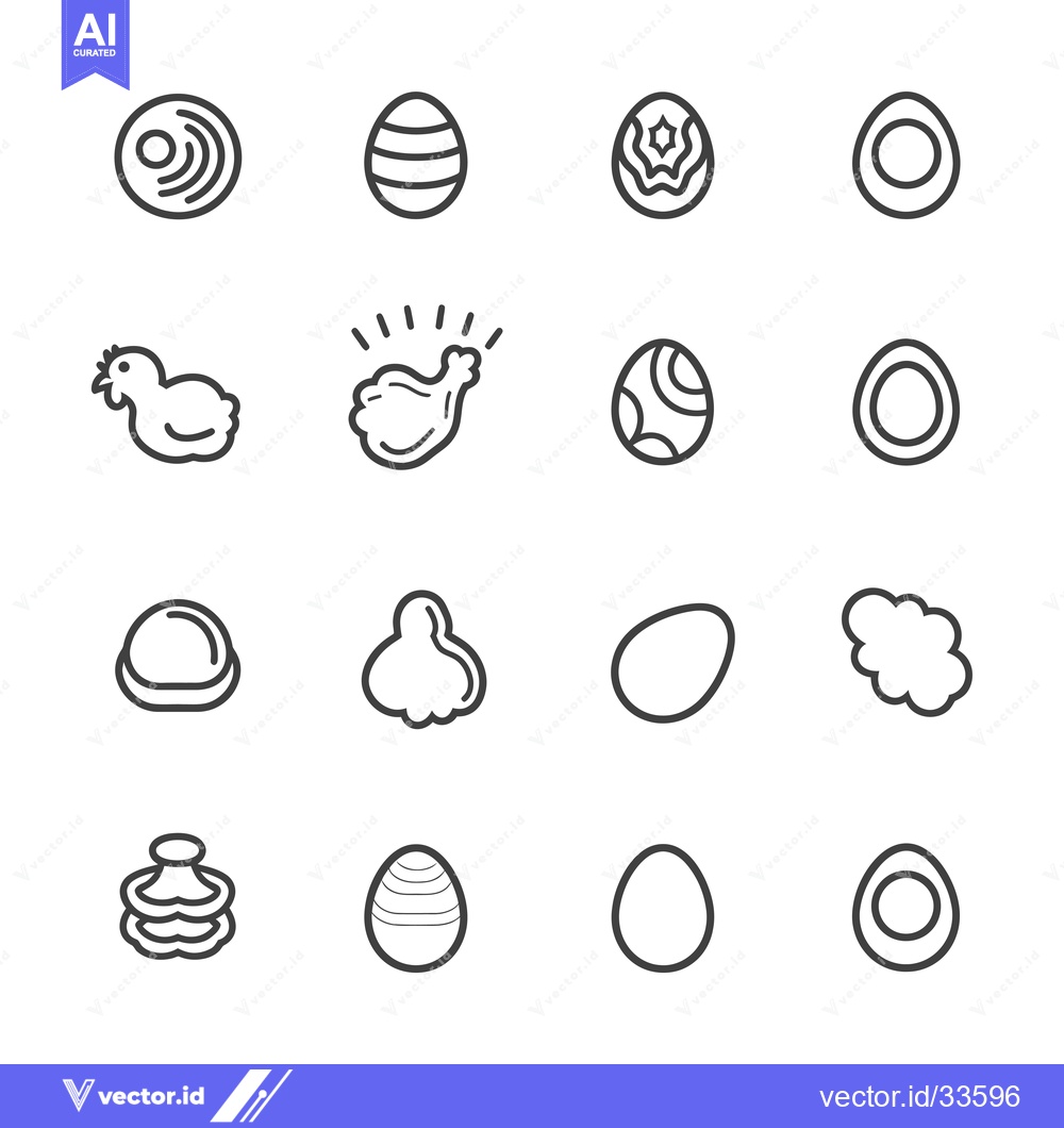 Premium Vector dari Collection of Line Icons Representing Eggs and Chickens