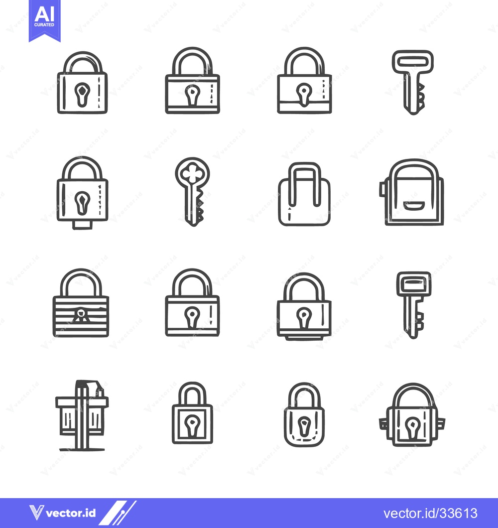 Premium Vector of Collection of lock and key icons for security and access.