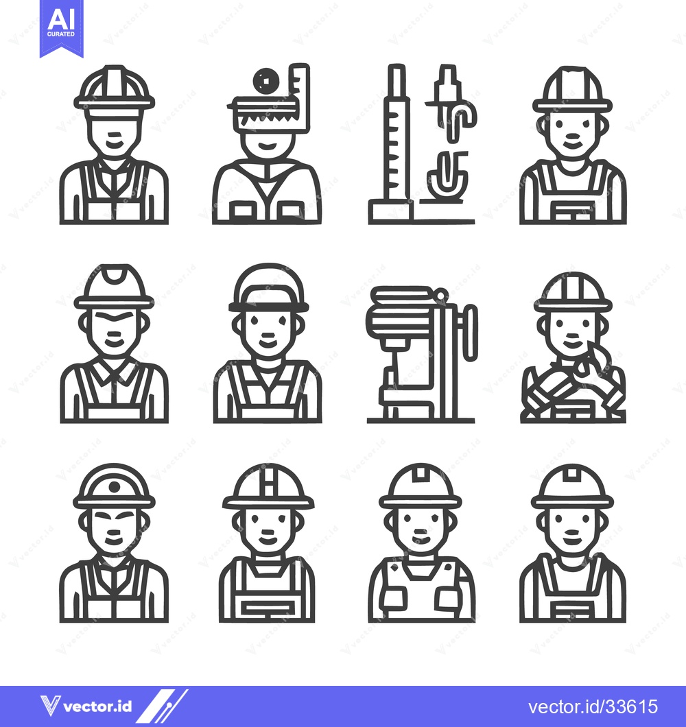 Premium Vector dari Construction Workers and Engineers in Safety Helmets and Overalls.