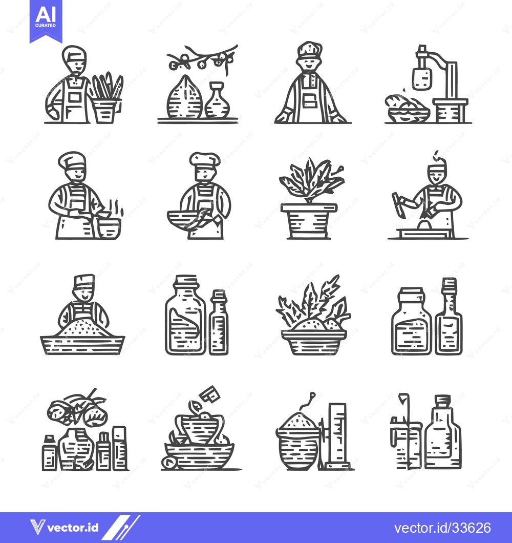 Premium Vector of Artisan Crafting and Production Process Icons.