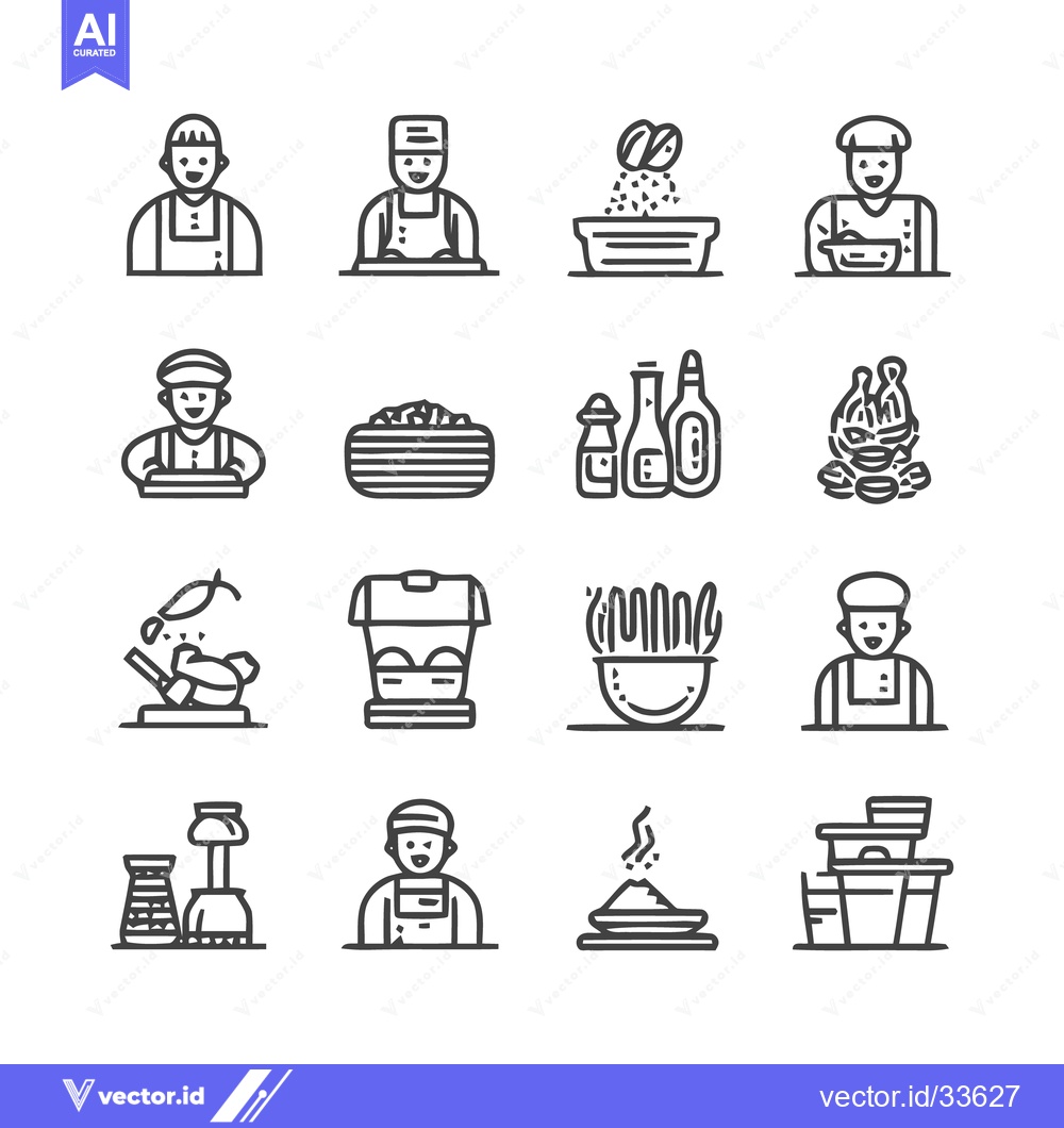 Premium Vector dari Cooking and Food Preparation Icons - A Detailed Collection.