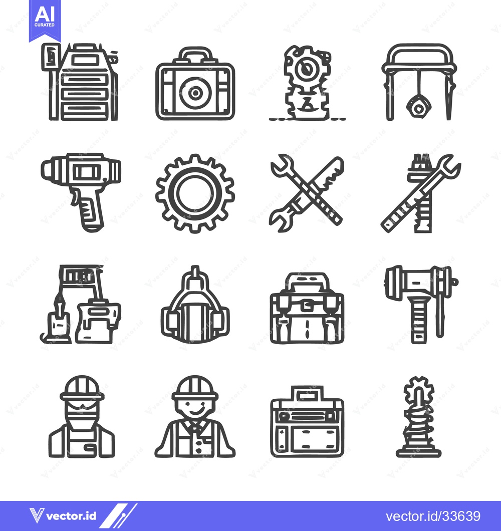 Premium Vector of Engineering and Construction Tools - A Detailed Icon Set.