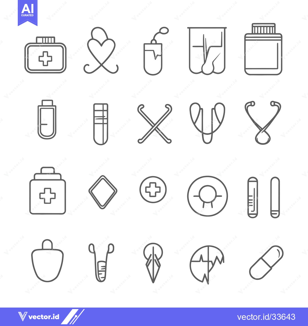 Premium Vector dari Collection of Medical and Healthcare Line Icons
