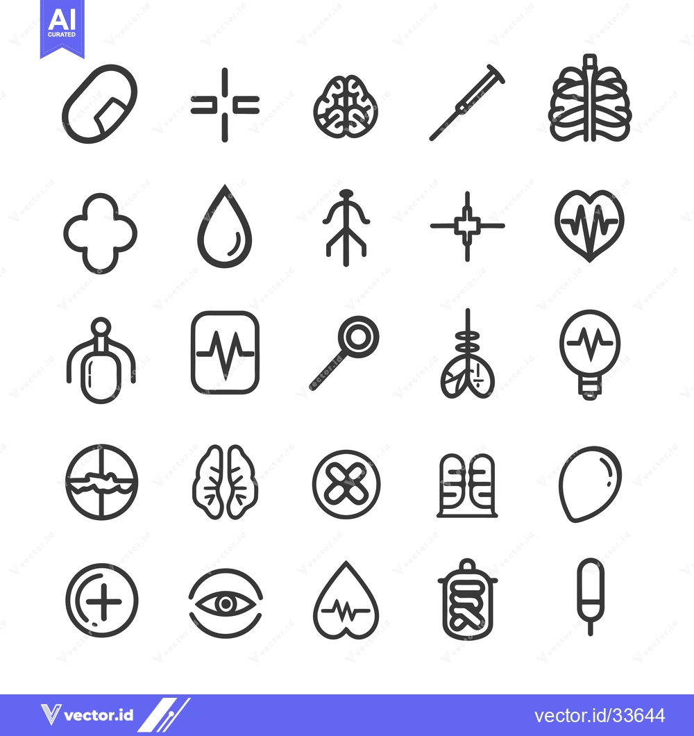 Premium Vector of Collection of Medical and Healthcare Line Icons