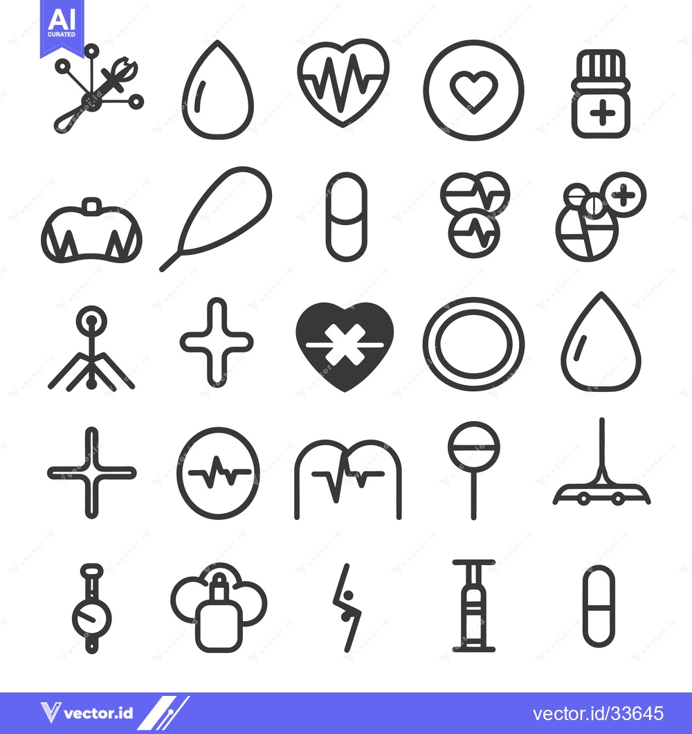 Premium Vector of Collection of Medical and Healthcare Line Icons