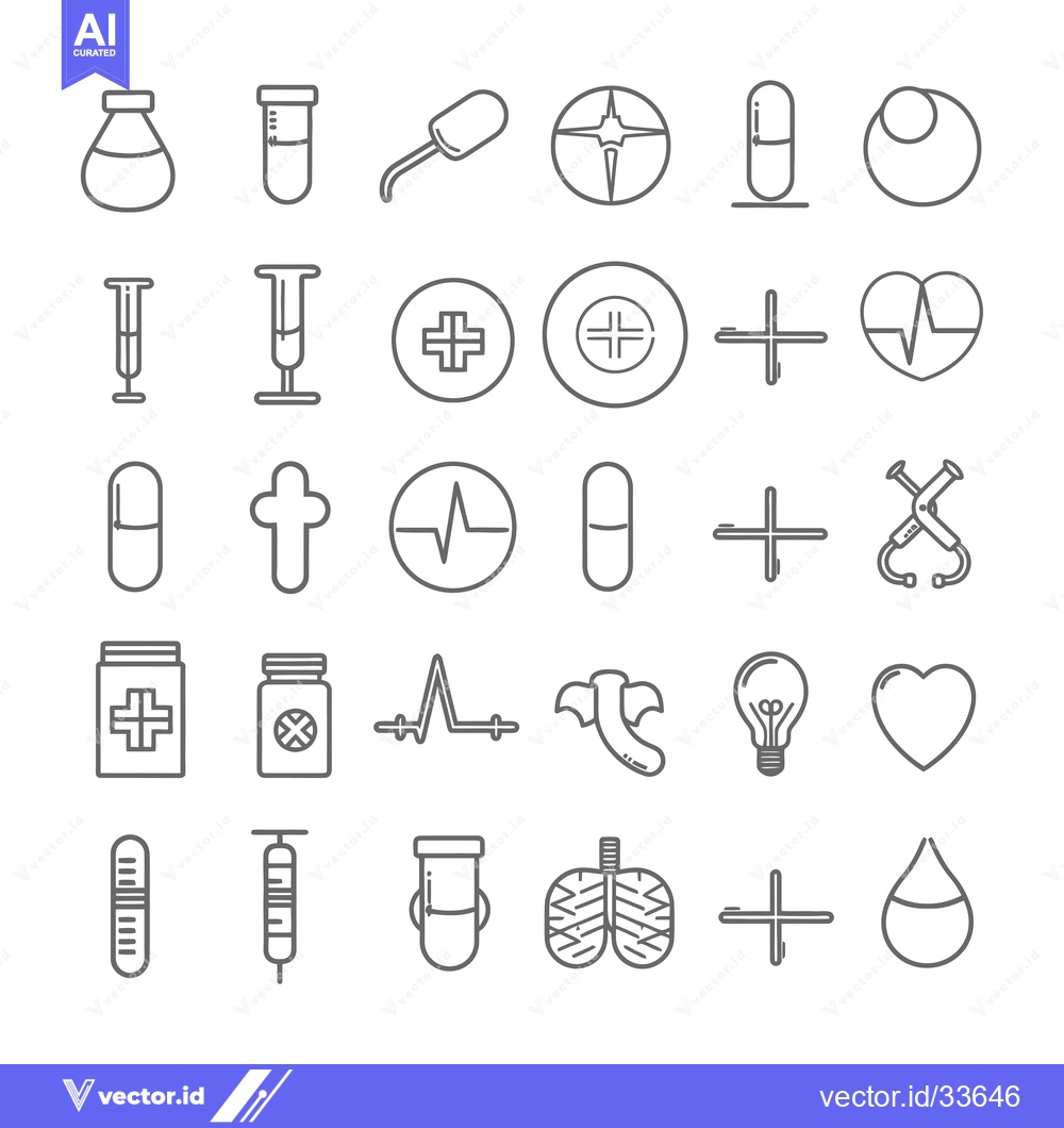 Premium Vector of Collection of Medical and Healthcare Line Icons
