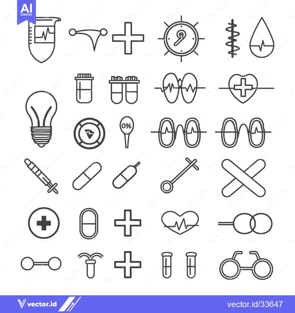 Premium Vector dari Collection of Medical and Healthcare Line Icons