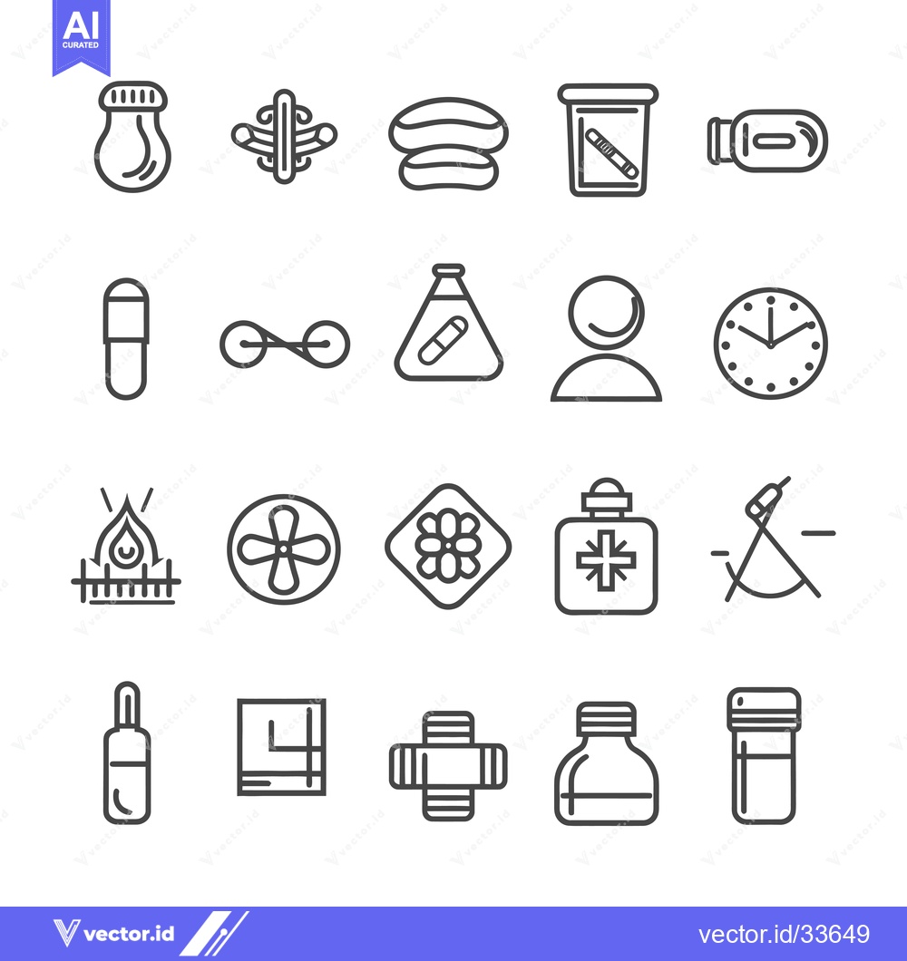 Premium Vector of Collection of Medical and Pharmaceutical Line Icons