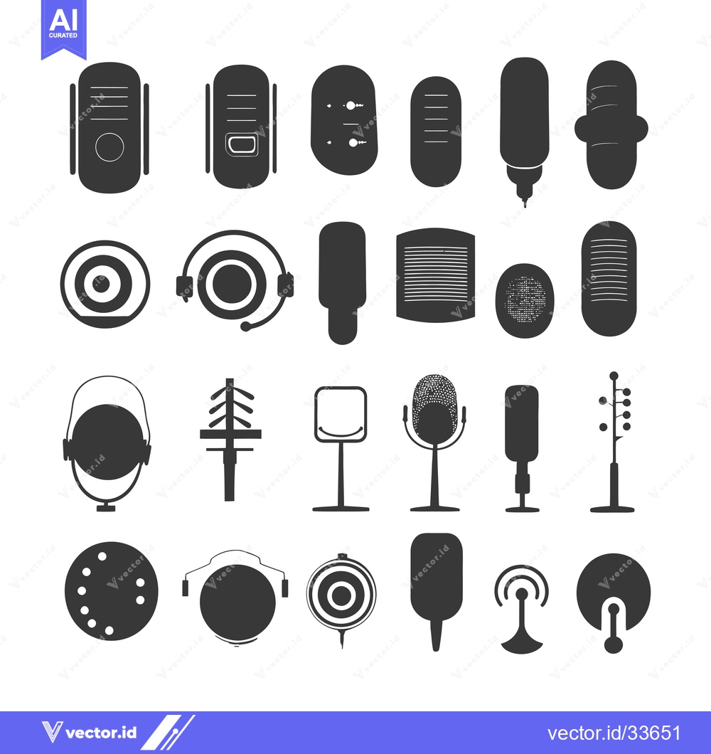 Premium Vector dari Collection of Microphone Icons in Different Styles
