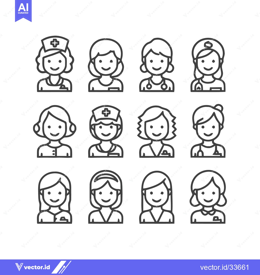 Premium Vector of Diverse Healthcare Professionals - A Collection of Medical Icons.