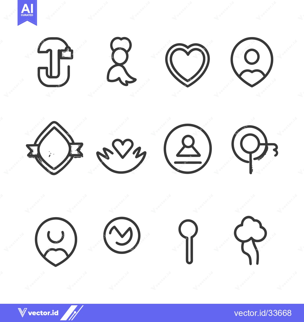 Premium Vector dari Collection of Minimalist Black and White Line Icons