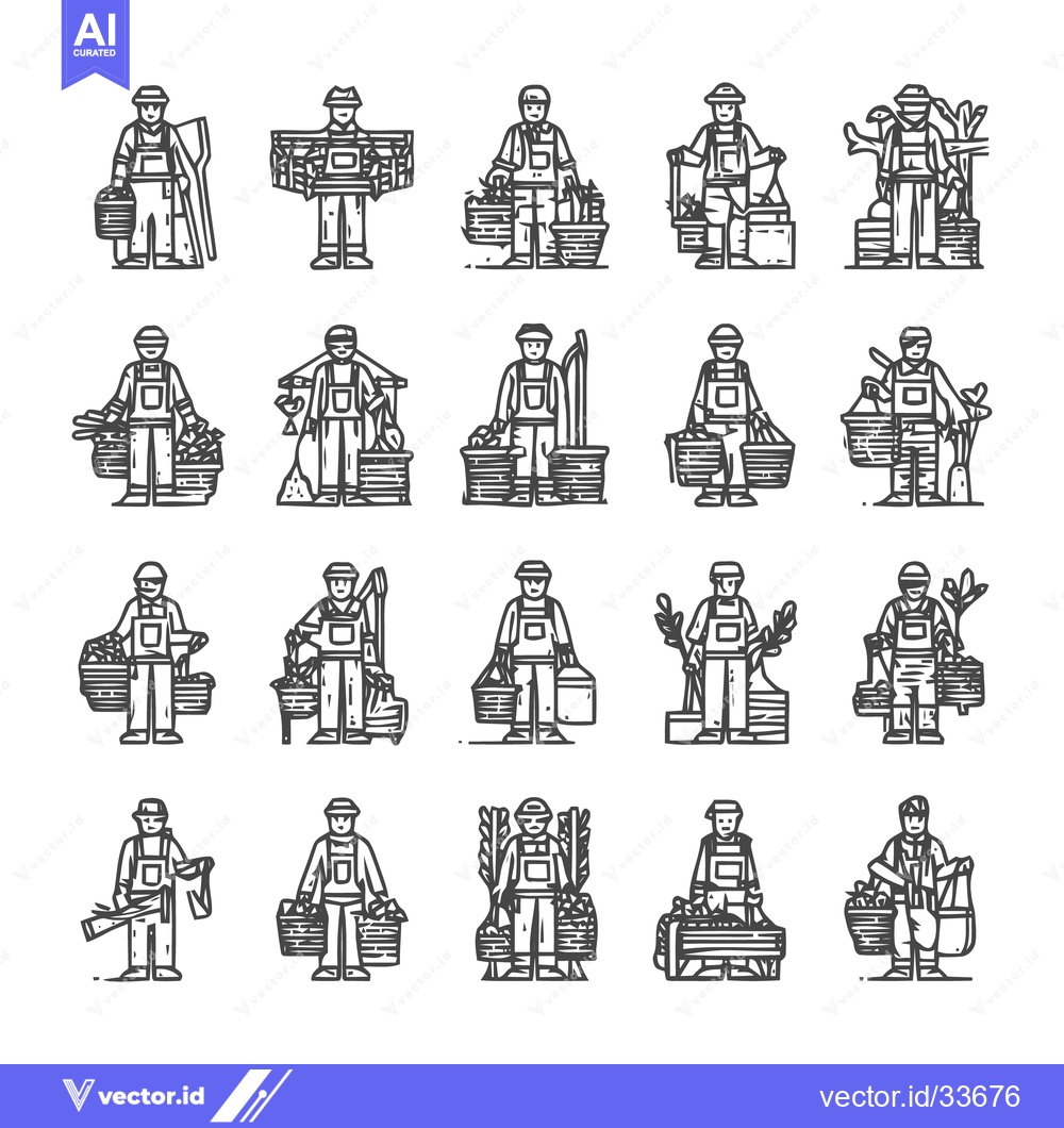 Premium Vector dari Collection of various cleaning service workers in different poses.