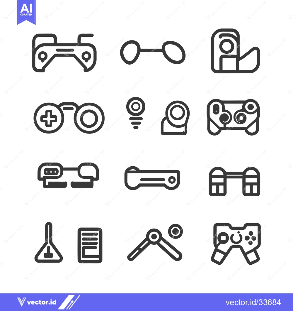Premium Vector dari Collection of Modern Gaming Controller Icons