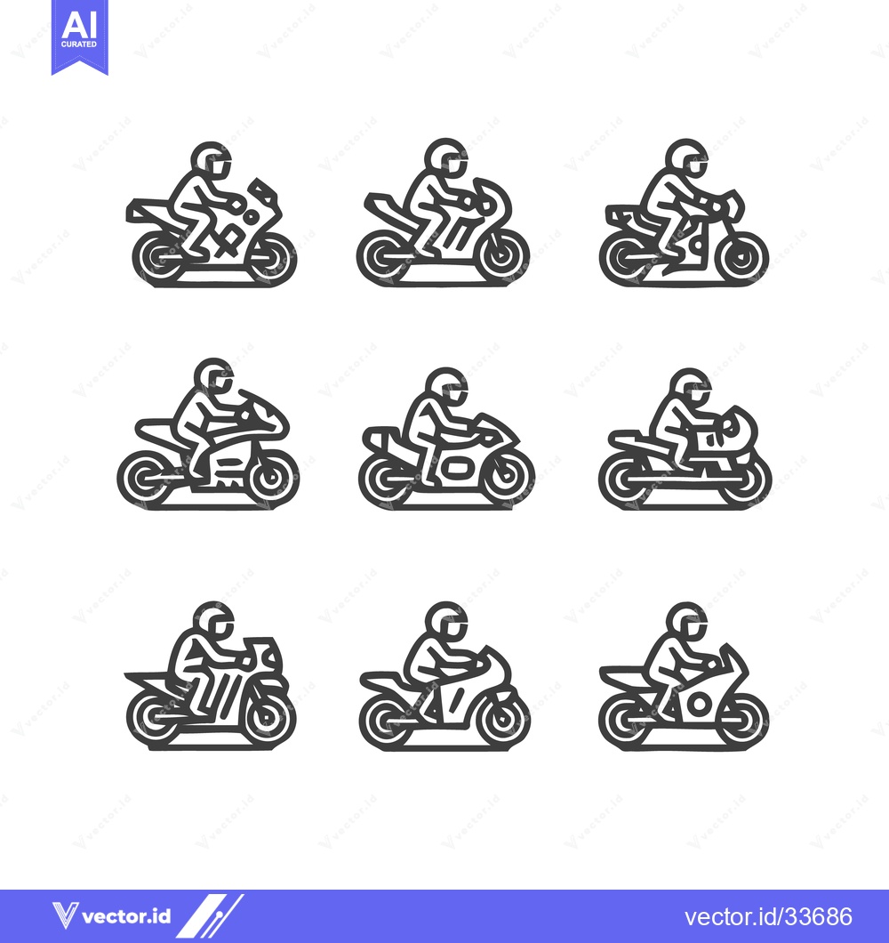 Premium Vector dari Motorcycle Riders in Action - A Collection of Vector Illustrations.