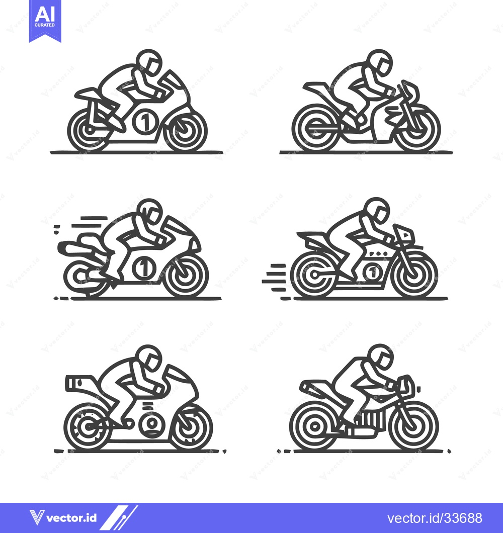 Premium Vector dari Motorcycle Racing Icons - A Collection of Speed and Action.