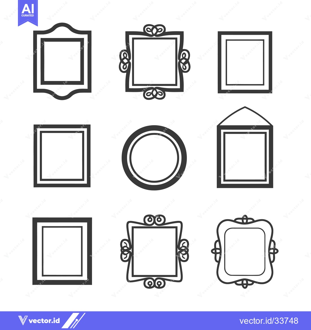 Premium Vector dari Collection of Nine Different Ornate Picture Frames