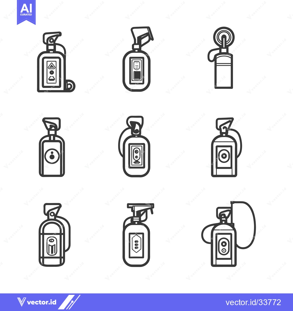 Premium Vector of Collection of Nine Outline Drawings of Spray Bottles