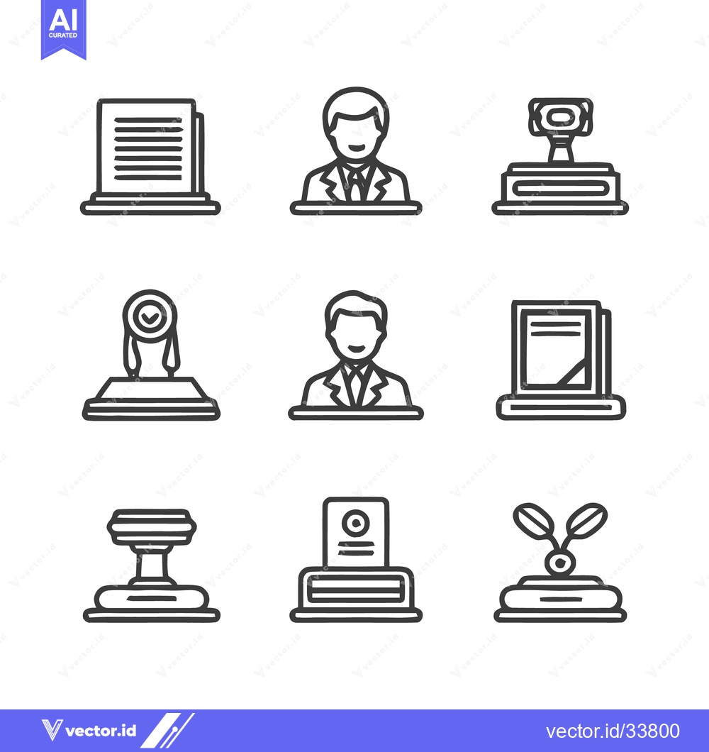 Premium Vector dari Collection of business and legal document stamps and seals icons.