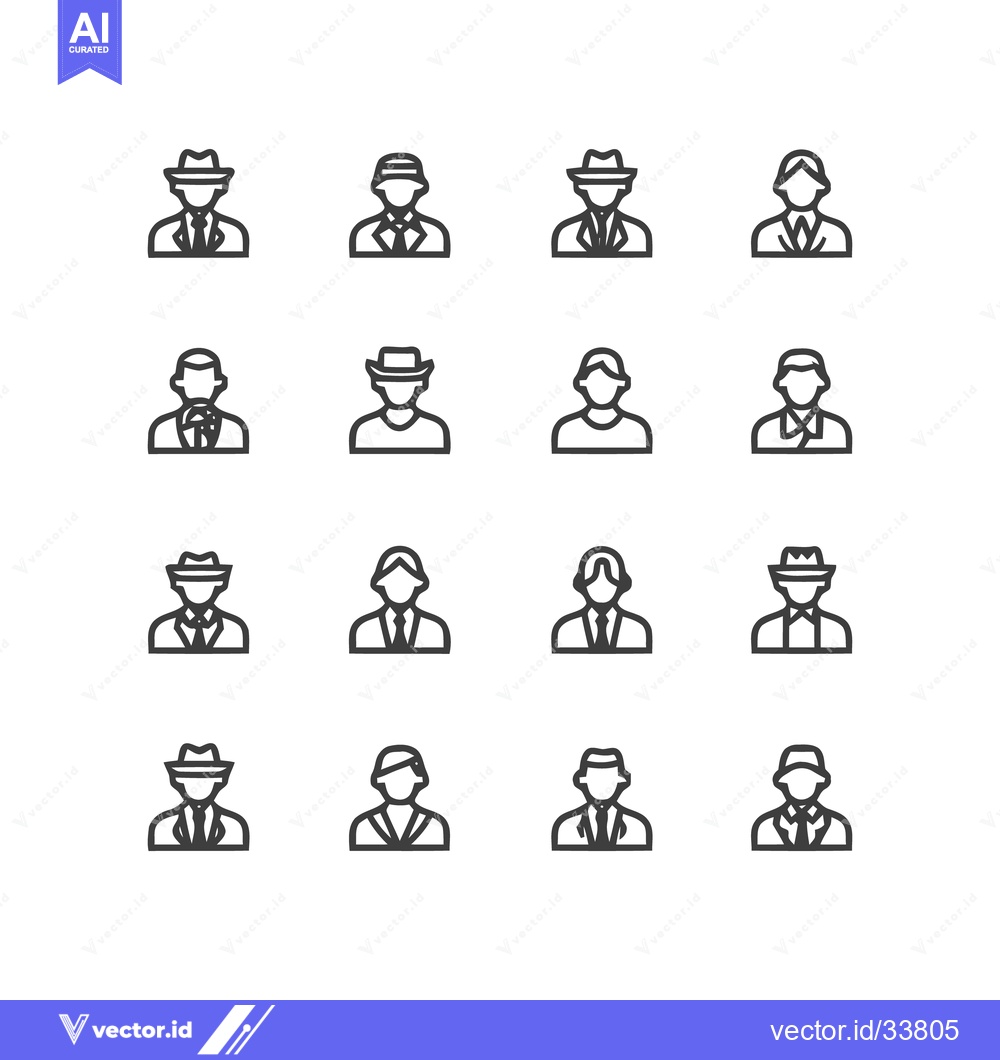 Premium Vector of Collection of Minimalist People Icons for Various Design Projects.