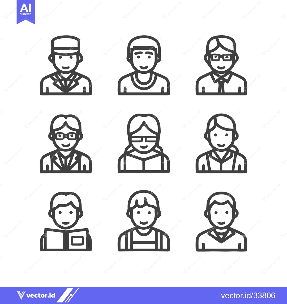 Premium Vector dari Diverse Group of People Icons Representing Various Professions and Dem