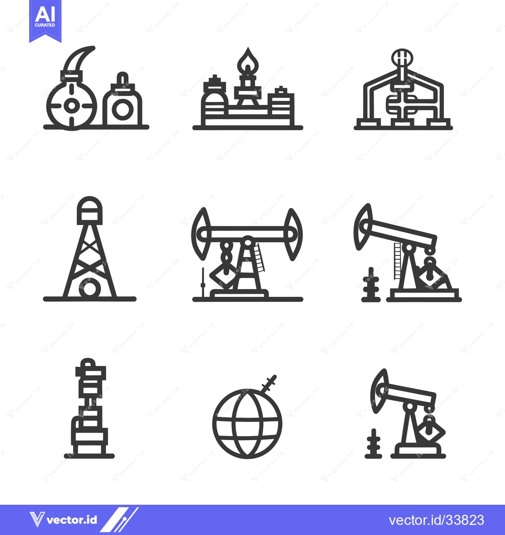Premium Vector of Collection of Oil and Gas Industry Line Icons
