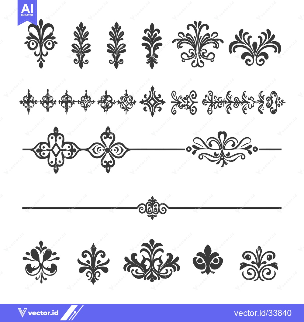 Premium Vector of Collection of Ornate and Elegant Floral Design Elements