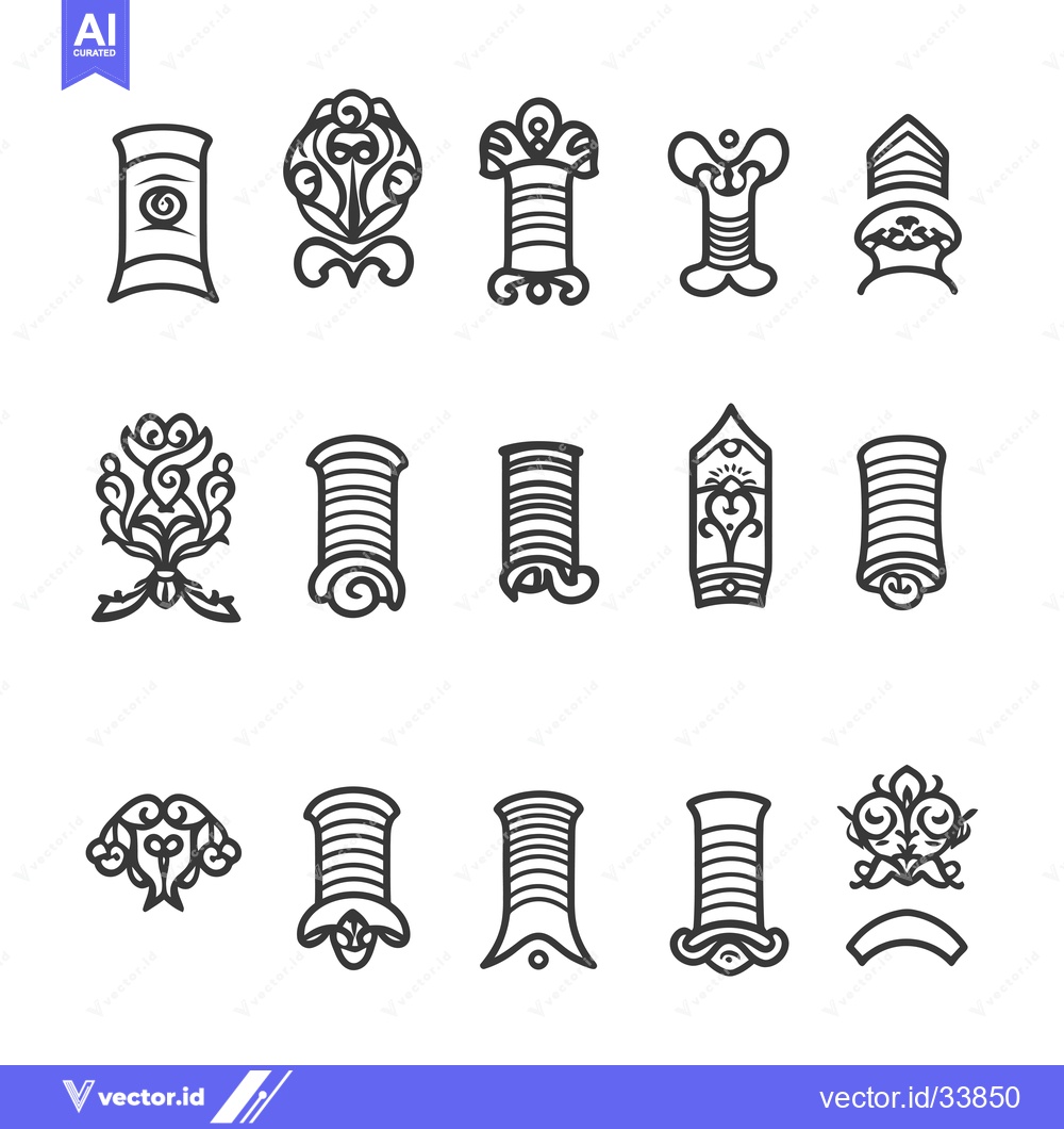 Premium Vector dari Collection of Ornate, Stylized Line Art Designs