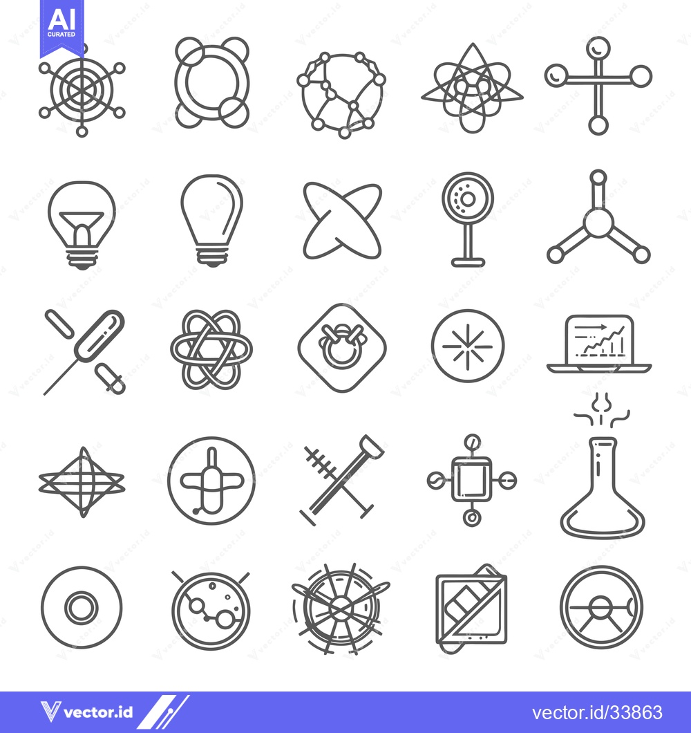 Premium Vector of Collection of Outline Icons Related to Science and Technology