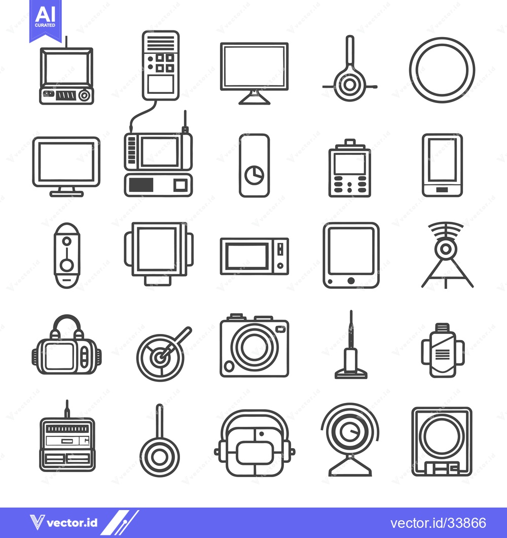 Premium Vector dari Collection of Outline Icons Representing Various Electronic Devices