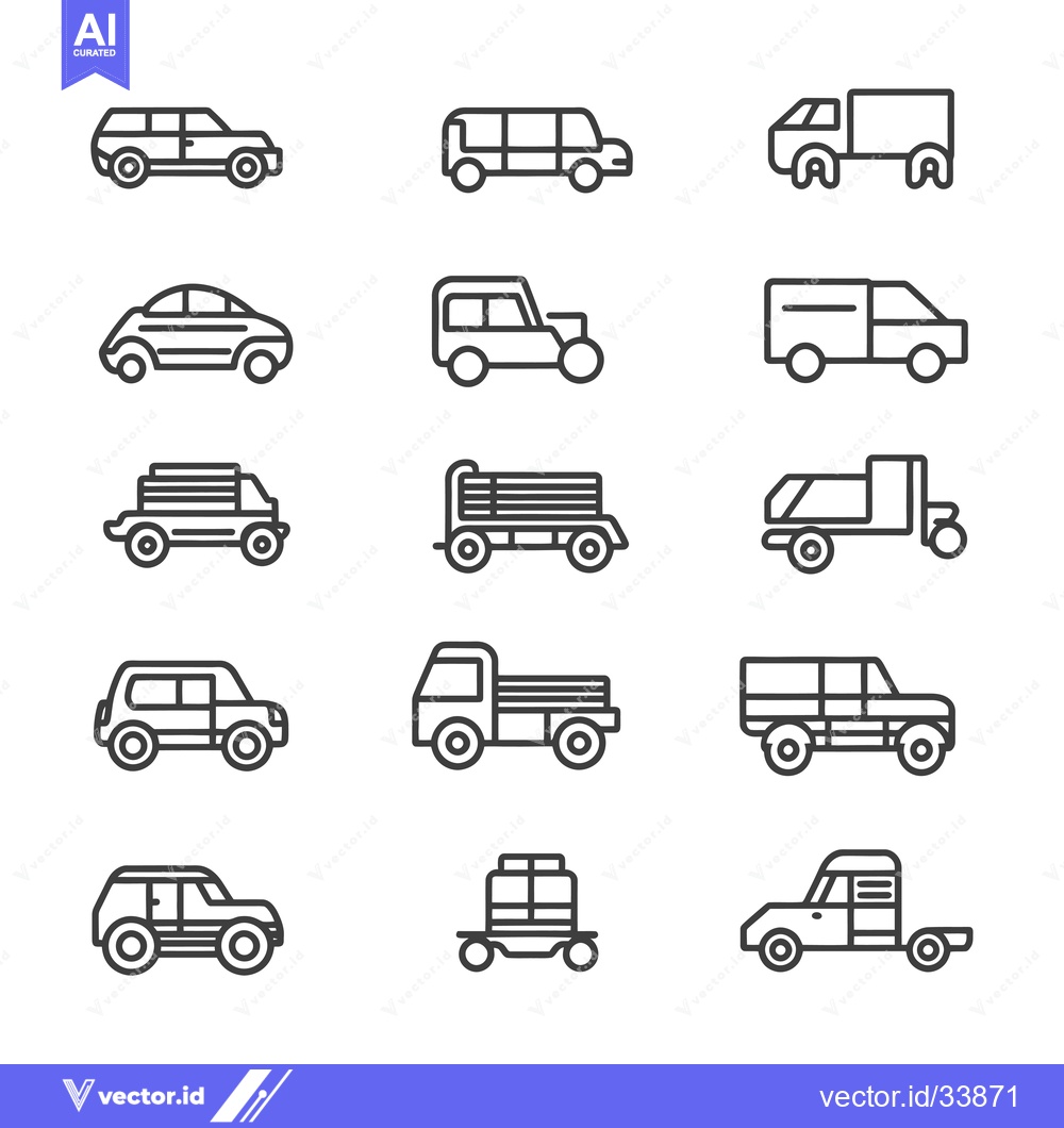 Premium Vector dari Collection of Outline Vehicle Icons