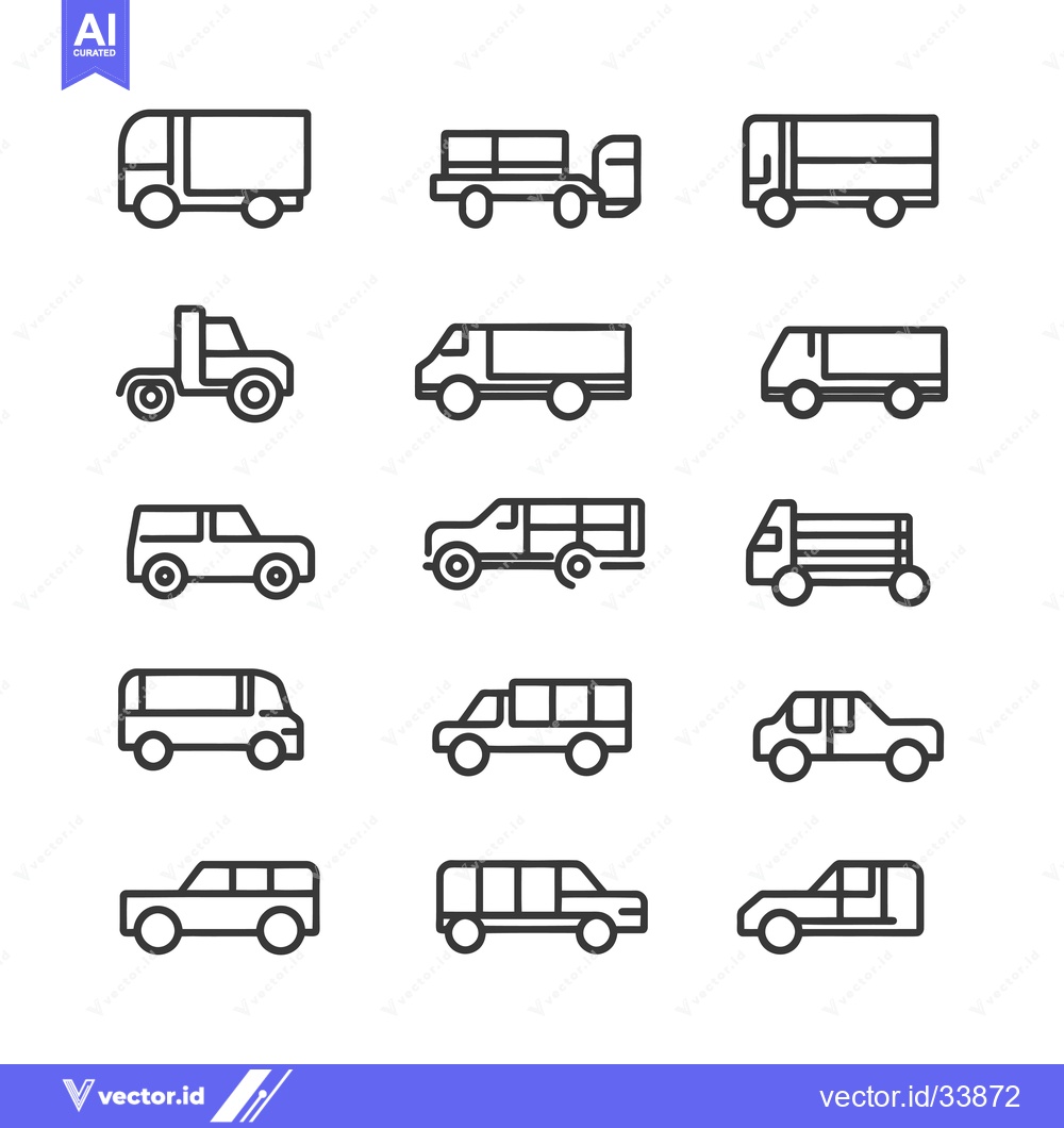 Premium Vector dari Collection of Outline Vehicle Icons