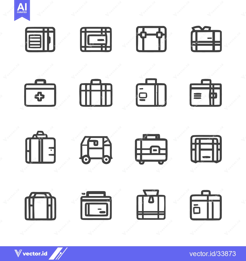 Premium Vector of Suitcase Icons - A Collection of Luggage Illustrations.