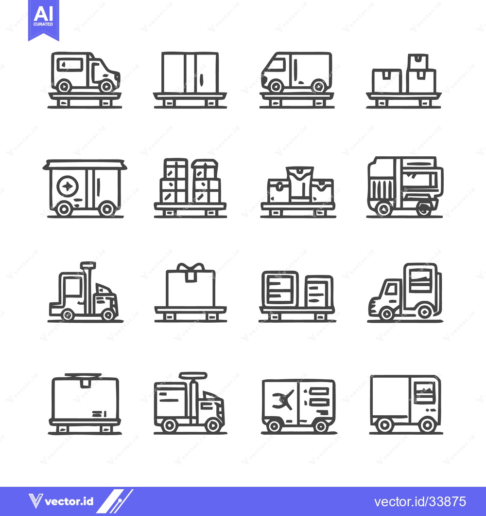 Premium Vector dari Transportation and Delivery Icons - A Comprehensive Collection.