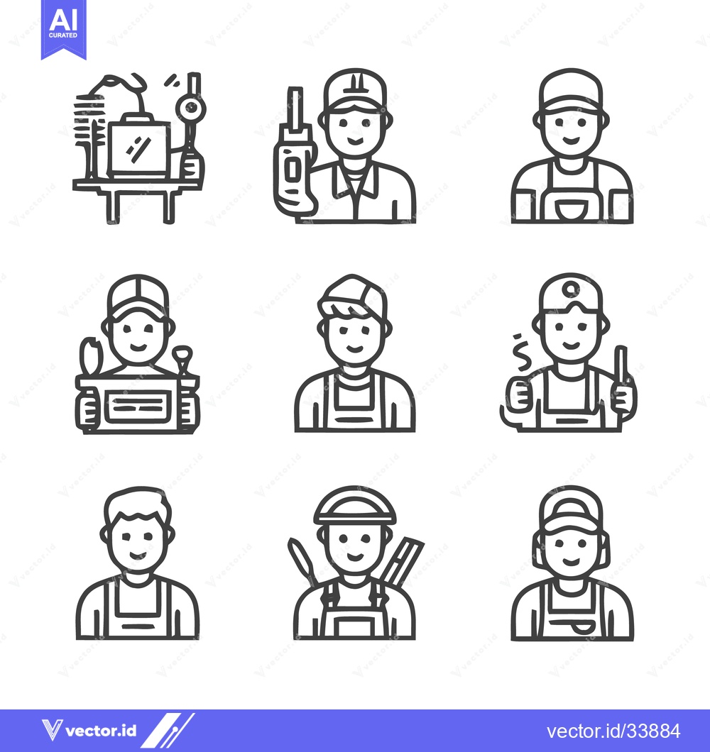 Premium Vector dari Diverse Collection of Professional Workers in Various Fields.