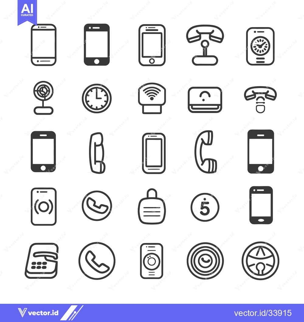 Premium Vector of Collection of Phone, Smartphone, and Communication Icons
