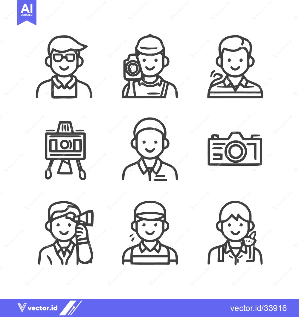 Premium Vector dari Diverse professions and occupations represented in simple line art ill