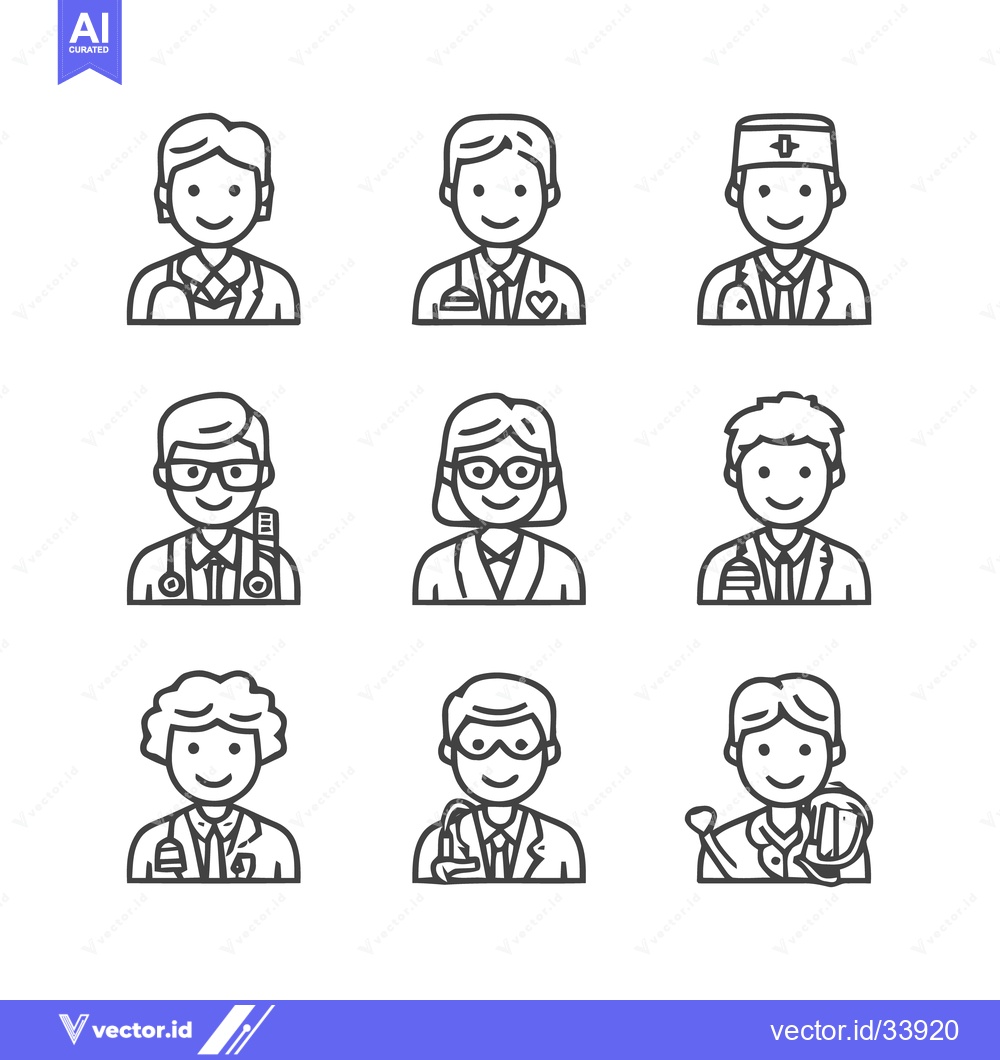 Premium Vector dari Diverse Medical Professionals - A Collection of Doctor Icons.