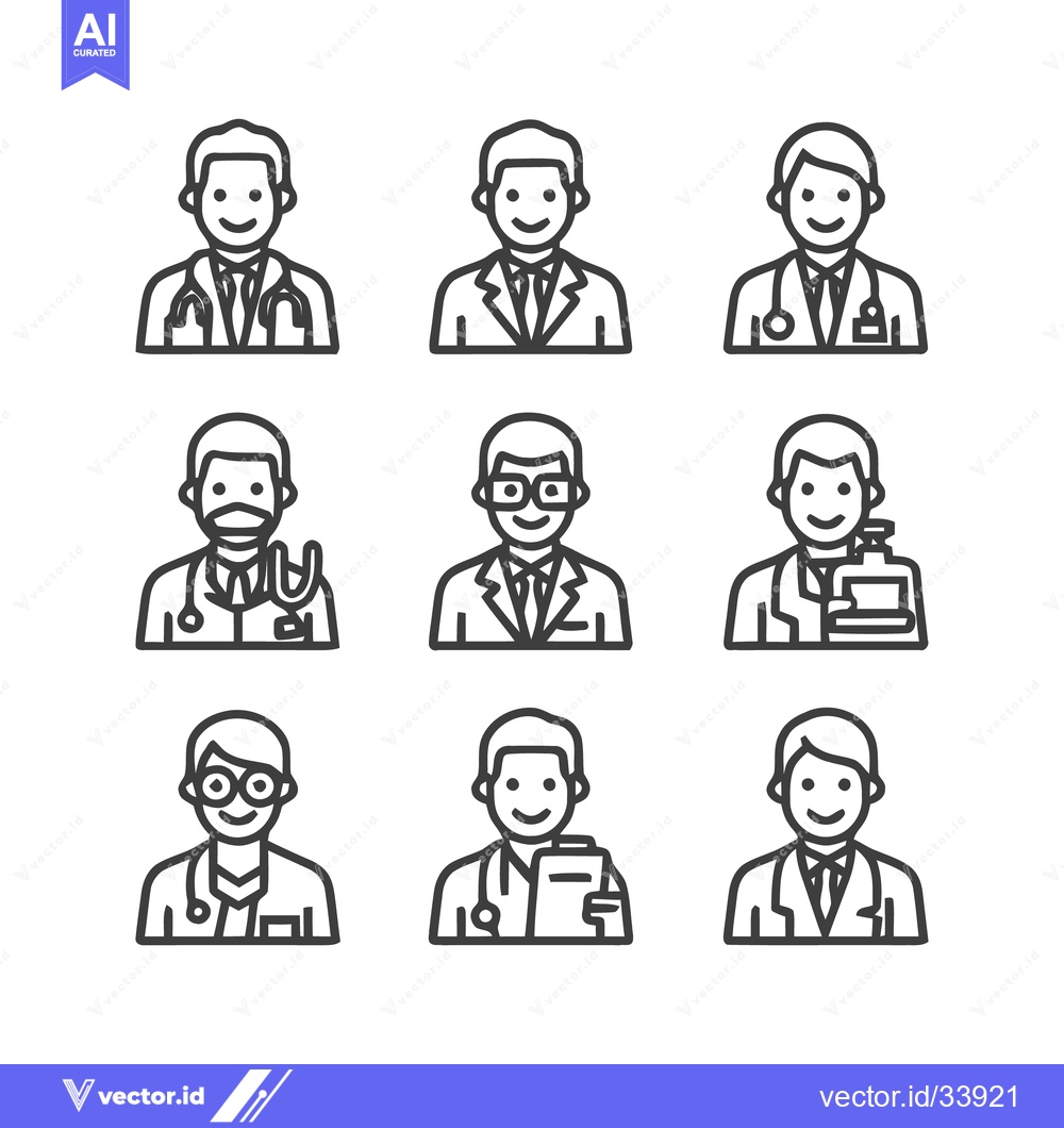 Premium Vector dari Medical Professionals - A Collection of Doctor Icons in Various Styles