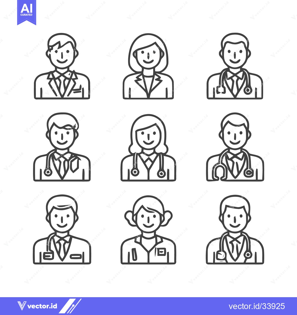 Premium Vector of Medical Professionals - Diverse Lineup of Healthcare Providers.
